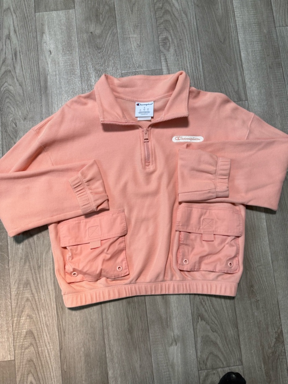 Champion Peach Quarter-Zip Utility Pullover
